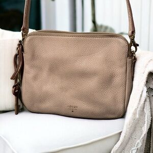 Fossil blush beige genuine leather cross  body bag